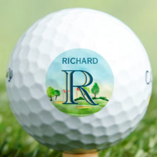 Vorname für den Landschaftlichen Monogramm-Kurs Golfball
