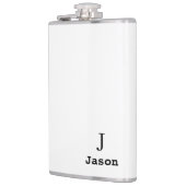 Vorname für Elegant Monogram Personalisiert Flachmann (Links)