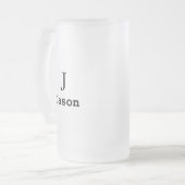 Vorname für Elegant Monogram Personalisiert Mattglas Bierglas (Vorderseite Links)
