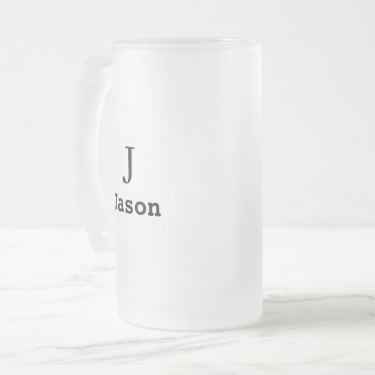 Vorname für Elegant Monogram Personalisiert Mattglas Bierglas (Vorderseite Links)