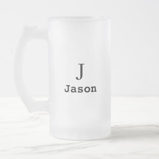 Vorname für Elegant Monogram Personalisiert Mattglas Bierglas (Links)