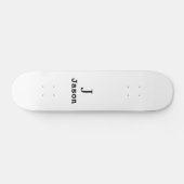 Vorname für Elegant Monogram Personalisiert Skateboard (Horizontal)