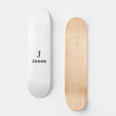 Vorname für Elegant Monogram Personalisiert Skateboard (Vorderseite)