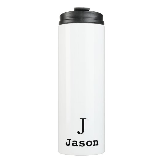 Vorname für Elegant Monogram Personalisiert Thermosbecher (Vorderseite)
