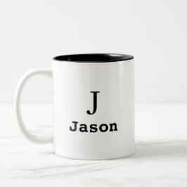 Vorname für Elegant Monogram Personalisiert Zweifarbige Tasse