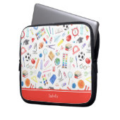 Vorname für personalisierte Schullieferungen Laptopschutzhülle (Vorderseite Links)