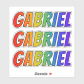 Vorname "GABRIEL" mit/ Fun Rainbow Coloring Aufkleber (Blatt)