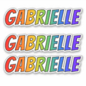 Vorname "GABRIELLE" mit/ Fun Rainbow Coloring Aufkleber (Vorderseite)