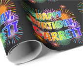 Vorname "GARRETT", Fun "HAPPY BIRTHDAY" Geschenkpapier (Rolleneckpunkt)