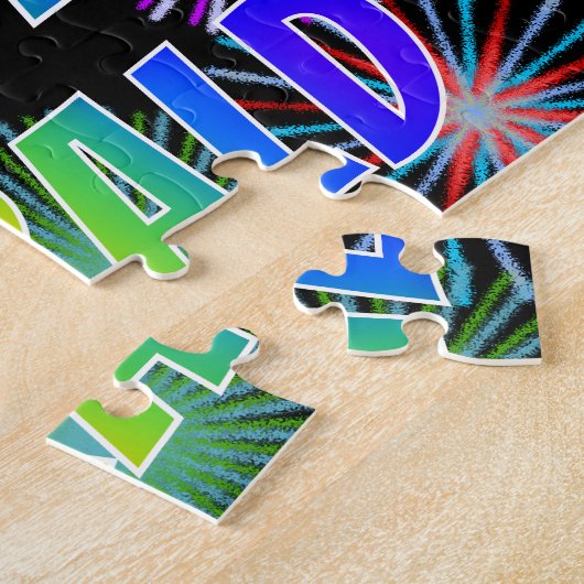 Vorname "GERALD", Fun "HAPPY BIRTHDAY" Puzzle (Seite)