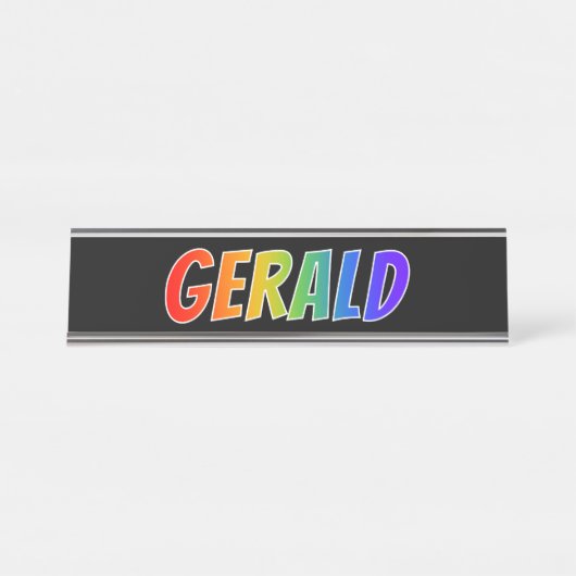 Vorname "GERALD": Fun Rainbow Coloring Schreibtischnamensplakette (Vorderseite )
