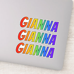 Vorname "GIANNA" mit/ Fun Rainbow Coloring Aufkleber