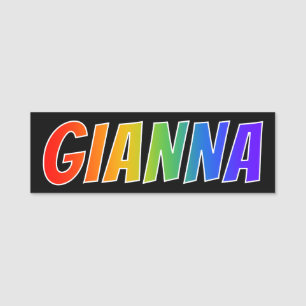 Vorname "GIANNA": Spaß-Regenbogen-Farbton Namensschild