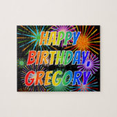 Vorname "GREGORY", Fun "HAPPY BIRTHDAY" Puzzle (Horizontal)