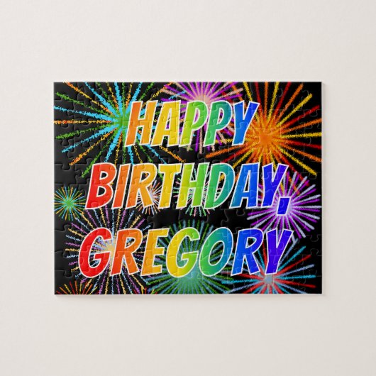Vorname "GREGORY", Fun "HAPPY BIRTHDAY" Puzzle (Horizontal)