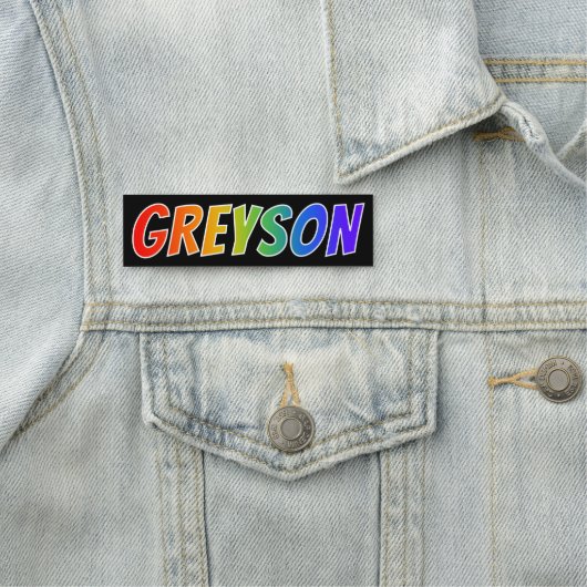 Vorname "GREYSON": Spaß-Regenbogen-Farbton Namensschild (Beispiel)