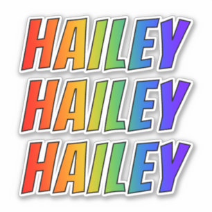 Vorname "HAILEY" mit/ Fun Rainbow Coloring Aufkleber