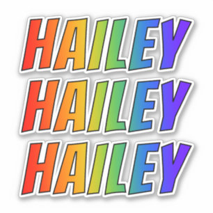 Vorname "HAILEY" mit Spaß-Regenbogen-Farbton Aufkleber