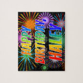 Vorname "HALEY", Fun "HAPPY BIRTHDAY" Puzzle (Vertikal)