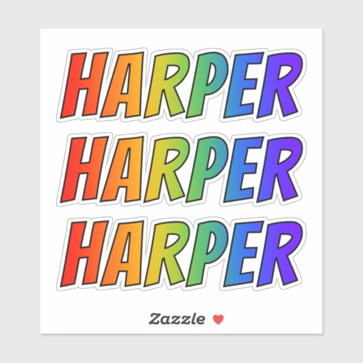 Vorname "HARPER" mit/ Fun Rainbow Coloring Aufkleber (Blatt)