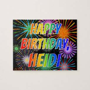 Vorname "HEIDI", Fun "HAPPY BIRTHDAY" Puzzle