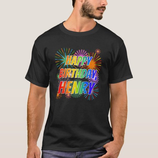 Vorname "HENRY", Fun "HAPPY BIRTHDAY" T-Shirt (Vorderseite)