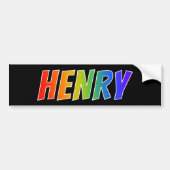 Vorname "HENRY": Spaß-Regenbogen-Farbton Autoaufkleber (Vorne)