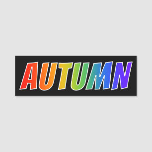 Vorname "HERBST": Spaß-Regenbogen-Farbton Namensschild