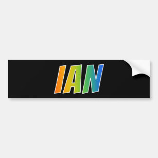 Vorname "IAN": Spaß-Regenbogen-Farbton Autoaufkleber