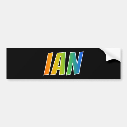 Vorname "IAN": Spaß-Regenbogen-Farbton Autoaufkleber (Vorne)