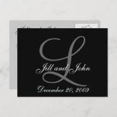 Vorname Initialmonogramm Save the Date Postkarte (Vorne/Hinten)