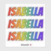 Vorname "ISABELLA" mit/ Fun Rainbow Coloring Aufkleber (Blatt)