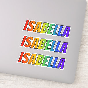 Vorname "ISABELLA" mit/ Fun Rainbow Coloring Aufkleber
