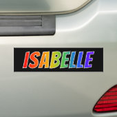 Vorname "ISABELLE": Spaß-Regenbogen-Farbton Autoaufkleber (Auf Auto)