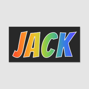 Vorname "JACK": Spaß-Regenbogen-Farbton Namensschild