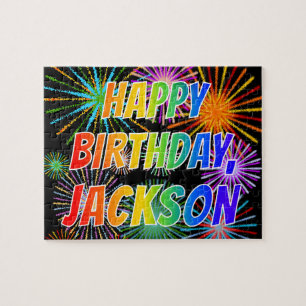 Vorname "JACKSON", Fun "HAPPY BIRTHDAY" Puzzle
