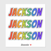 Vorname "JACKSON" mit/ Fun Rainbow Coloring Aufkleber (Blatt)