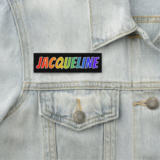 Vorname "JACQUELINE": Spaß-Regenbogen-Farbton Namensschild (Beispiel)