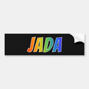 Vorname "JADA": Fun Rainbow Coloring Autoaufkleber