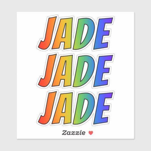 Vorname "JADE" mit/ Fun Rainbow Coloring Aufkleber (Blatt)
