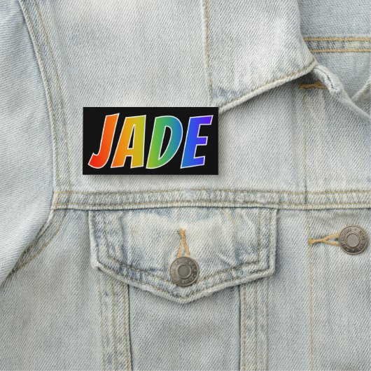Vorname "JADE": Spaß-Regenbogen-Farbton Namensschild (Beispiel)