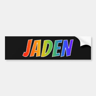 Vorname "JADEN": Fun Rainbow Coloring Autoaufkleber