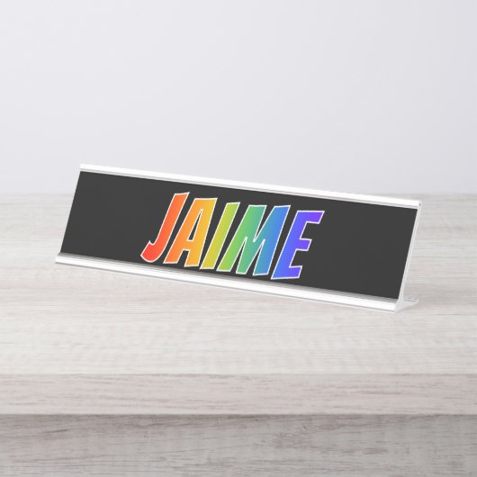 Vorname "JAIME": Fun Rainbow Coloring Schreibtischnamensplakette (Vorderseite )
