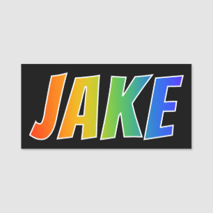 Vorname "JAKE": Spaß-Regenbogen-Farbton Namensschild