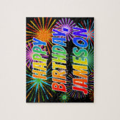 Vorname "JAMESON", Fun "HAPPY BIRTHDAY" Puzzle (Vertikal)