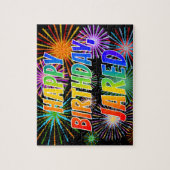 Vorname "JARED", Fun "HAPPY BIRTHDAY" Puzzle (Vertikal)