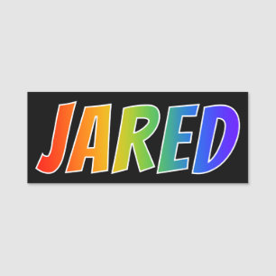 Vorname "JARED": Spaß-Regenbogen-Farbton Namensschild