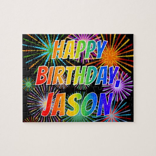 Vorname "JASON", Fun "HAPPY BIRTHDAY" Puzzle (Horizontal)