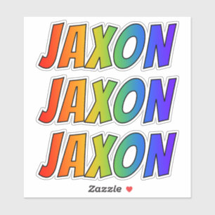 Vorname "JAXON" mit Spaß-Regenbogen-Farbton Aufkleber