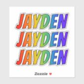 Vorname "JAYDEN" mit/ Fun Rainbow Coloring Aufkleber (Blatt)